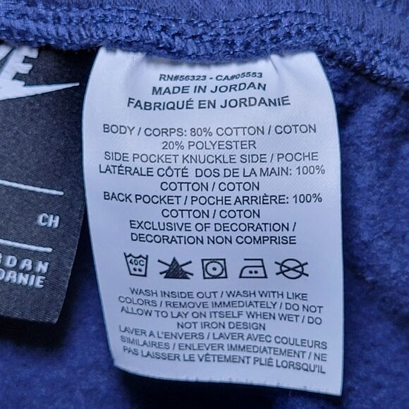 Nike Men's Size S Explosive Club Fleece Sweat Shorts Navy Blue Pre-Owned - Picture 8 of 10